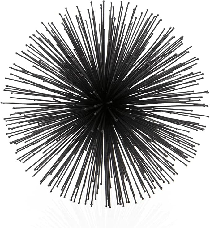 Modern Day Accents 5350 Erizo Spiked Large Black Sphere, 10" D