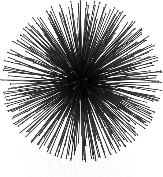 Modern Day Accents 5350 Erizo Spiked Large Black Sphere, 10" D