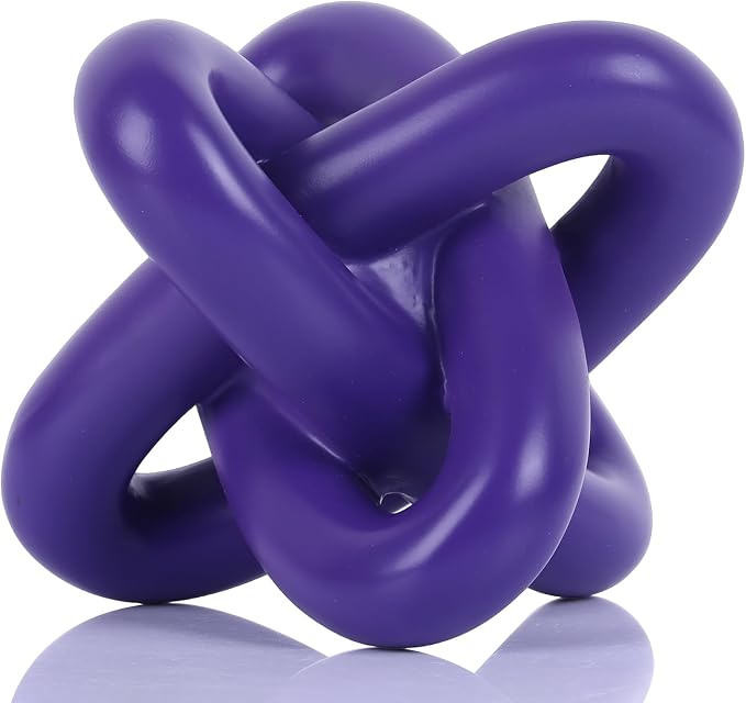 DOVDOV Purple Knot Sculpture, Triple Knot Statue, Purple Home Decor, Perfect for accenting Rustic-Style Coffee Tables, Living Room TV Stands, Dining Tables, and entryway Shelves.