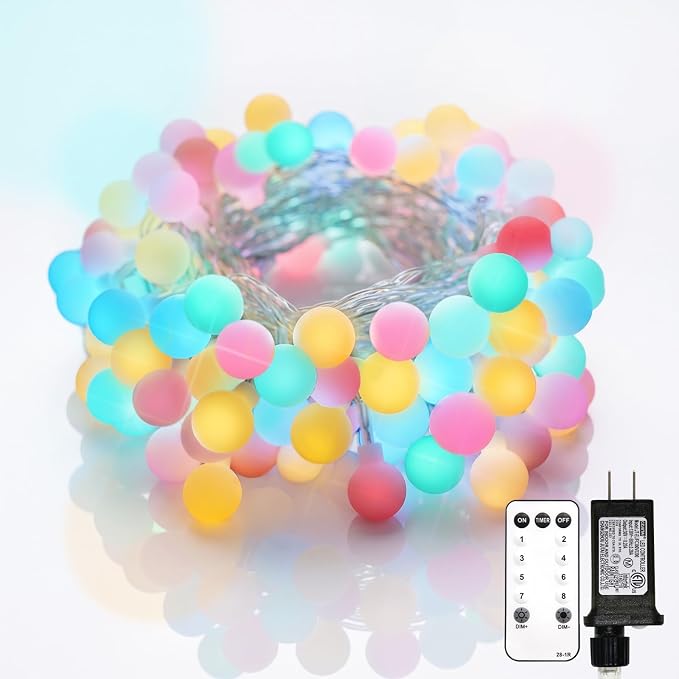 suddus 76ft Connectable Globe String Lights Plug in Remote Pastel Color | 200 Led Pastel Fairy Lights With Timer 8 Mode, String Lights for Bedroom,Dorm, Classroom, Party, Indoor,Outdoor Decor