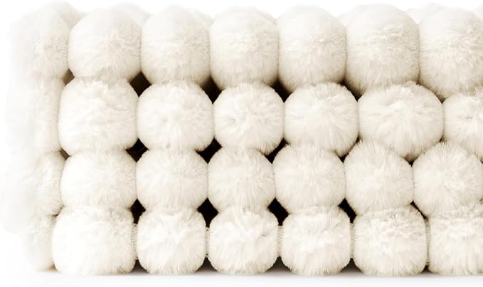 MIULEE Faux Fur Plush Decorative Throw Pillow Covers 20x20 Set of 4, Spring Modern Soft Fuzzy Striped Cushion Covers for Sofa Couch Bed Living Room Cozy Home Decor,Cream White