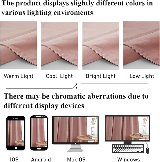 StangH Pink Velvet Curtains for Nursery Bedroom, Room Darkening Privacy Protect Window Treatment Home Decoration for Living Room/Girls Bedroom/Spa/Office, W52 x L84, 2 Panels