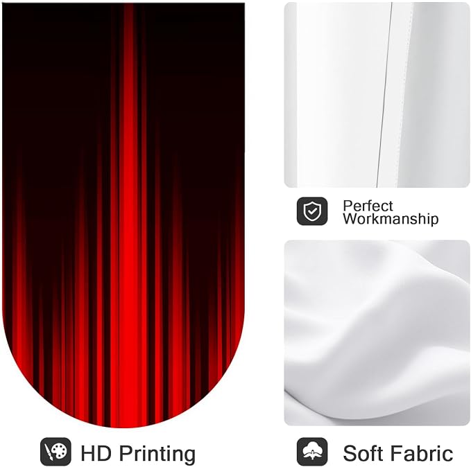 Coxila Red and Black Ombre Curtains, Gothic Room Darkening Window Drapes for Bedroom Living Room, Two Tone Dark Decor, 42x63 Inch 2 Panels with Grommet