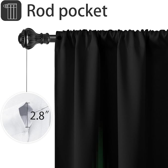 Coxila Green and Black Kitchen Window Curtains 27.5 x 39 Inch Small Short Mini Cafe Rod Pocket Gothic Goth Dark Ombre Anime Cool Living Bedroom Room Home Treatment Set of 2 Curtain Panels Drapes Tiers