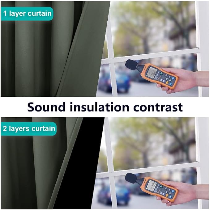 NICETOWN 100% Blackout Window Curtain Panels, Full Light Blocking Drapes with Black Liner for Nursery, 72-inch Drop Thermal Insulated Draperies (Dark Mallard, 2 Pieces, 62-inch Wide Per Panel)