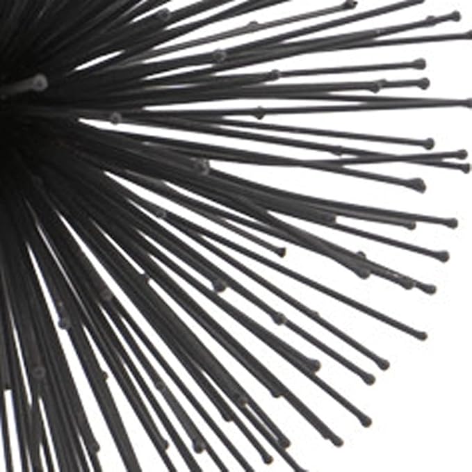 Modern Day Accents 5351 Erizo Spiked Medium Black Sphere, 8" D