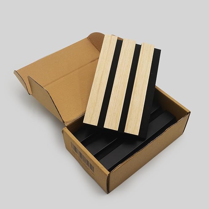 RITOLLO Wood Panels for Wall 4.92"×7.68" Acoustic Panels for Interior Wall Decor, 3D Wood Slat Wall Panel/Fluted Sound Absorbing Panel - 8 Color Samples 8 Pack