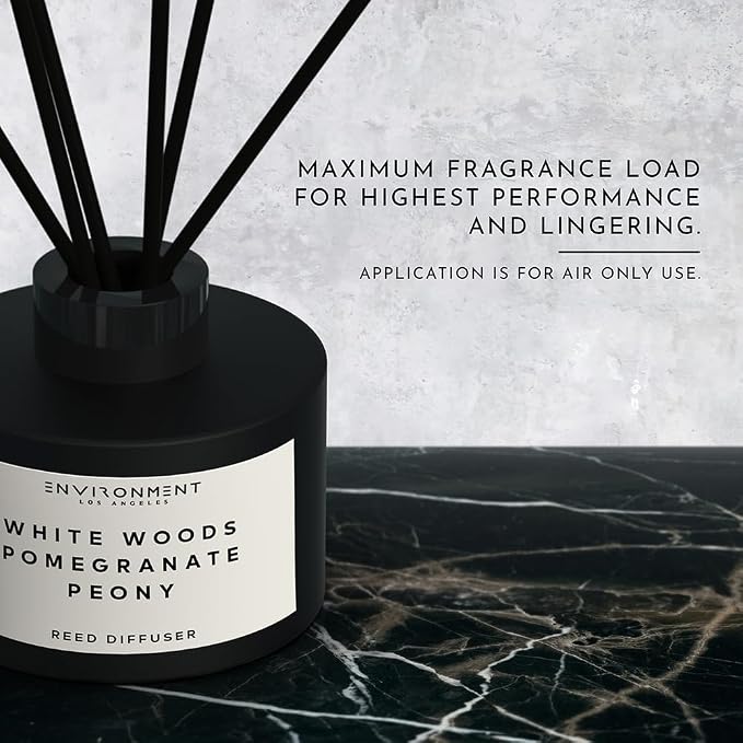 ENVIRONMENT Inspired by 5-Star Resort ARH Reed Diffuser, 200ml Luxury Scented Aromatherapy (White Woods | Pomegranate | Peony) Reed Diffusers for Home, Diffusing Oil Fragrance, Home Fragrance Products