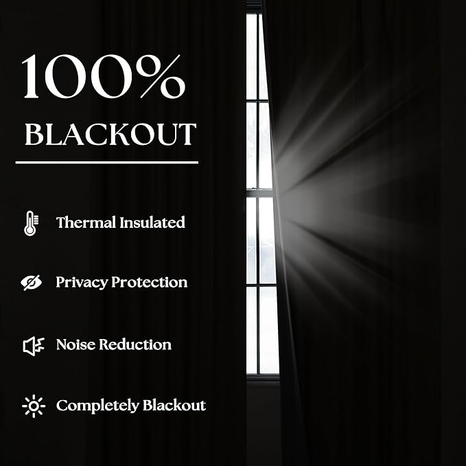 Dusty Blue Pleated Linen Blackout Curtains 102 Inches Long for Bedroom Living Room Pinch Pleat Black Out Thermal Insulated Ring Hooks Room Darkening Drapes Light Blue Curtains with Liner 40x102