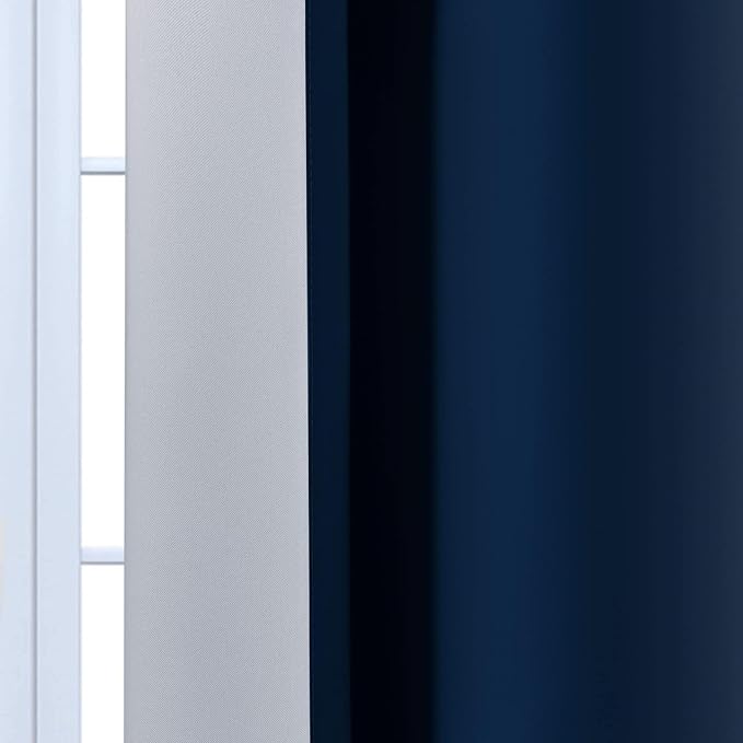 Yakamok Ombre Curtains Blue and Greyish White for Living Room,70Wx84L | Room Darkening Curtains 84,Thermal Insulated Gradient Color Drape,Light Blocking Grommet Window Curtains for Bedroom,2 Panels