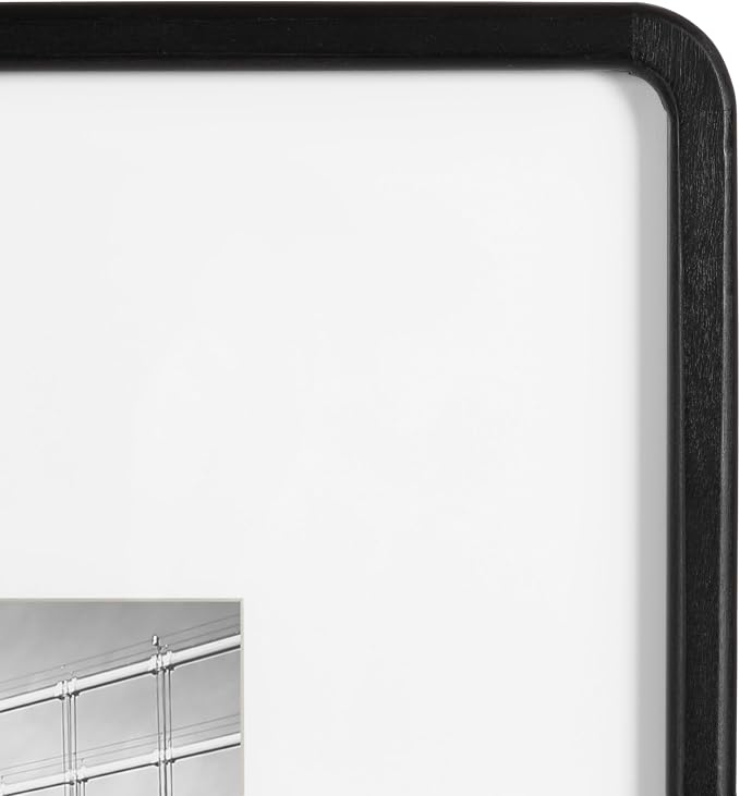 Kate and Laurel Inglewood Modern Wall Picture Frame Set of 3; 11x14 matted to 5x7; Black; Three-Piece Frame Set for Gallery Wall Accent Set in Living Room Decor