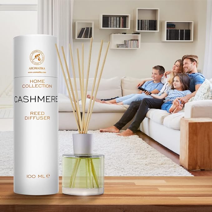 Reed Diffuser Cashmere 3.4 Fl Oz - Room Diffuser - Scented Diffusers with Bamboo Sticks - Home Fragrance - Air Freshener - Warm Scent - Fragrance for Living Room (Pack of 2)