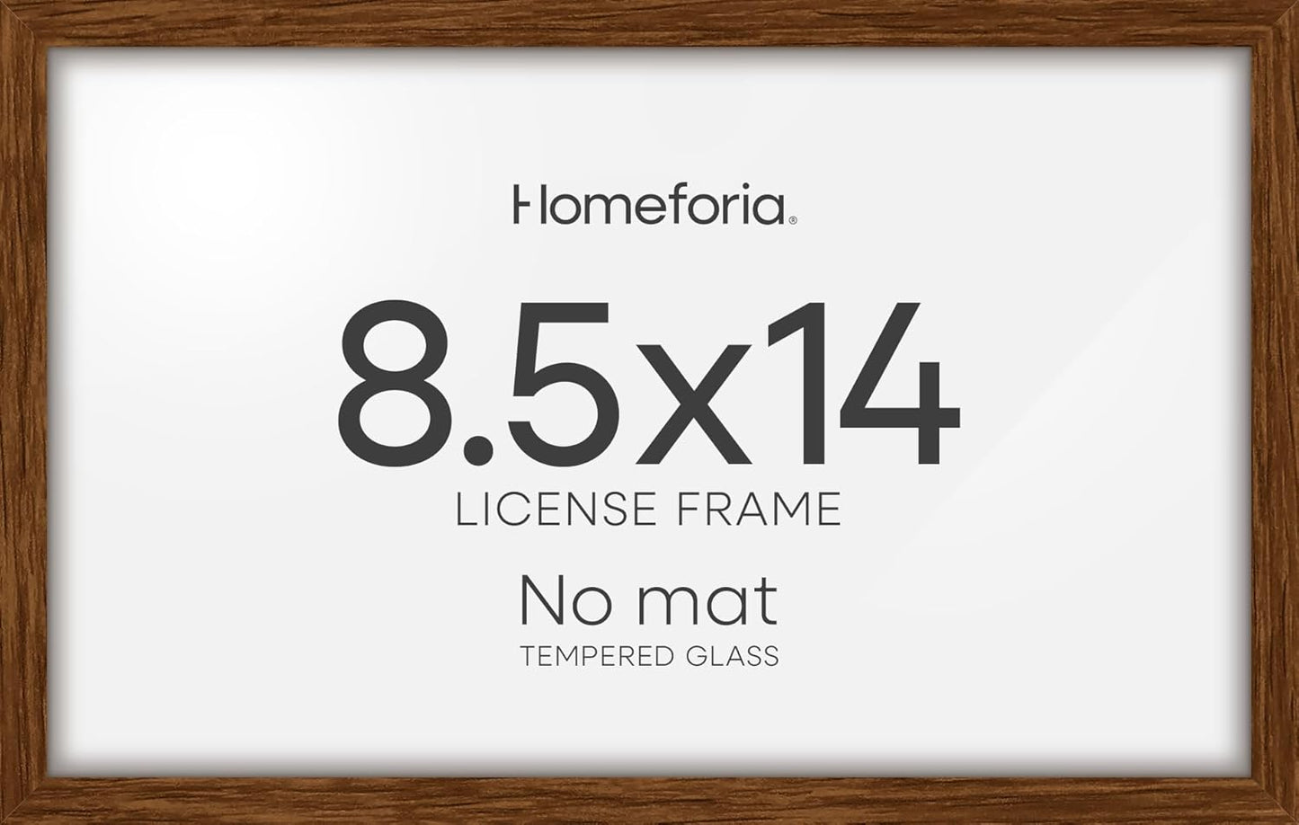 Homeforia 8.5x14 Marriage License Frame Brown, High End Dark Oak 8.5 x 14 Certificate Frames, 8.5by14 Walnut Wood Frame for Wall & Tabletop, 8.5 by 14 Wooden Frames, Tempered Glass, Wall Kit, Set of 1