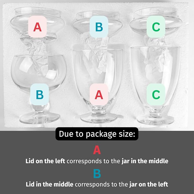 Set of 3 Apothecary Jar Glass, Glass Apothecary Jars with Lids, Clear Candy Jars for Candy Buffet, Decorative Jar for Display, Party and Wedding, Elegant Candy Canisters Set