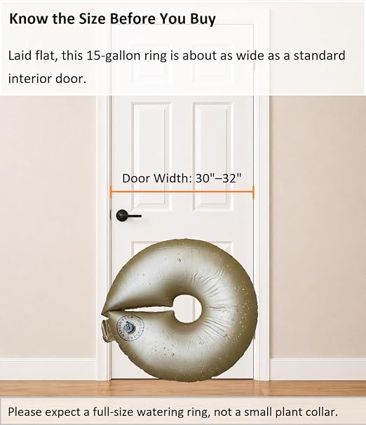 Slow Release Ring-Style Tree Watering Bag - 15 Gallon Watering Ring for Trees, Discipline Essentials (2 Pack, Brown/Black)