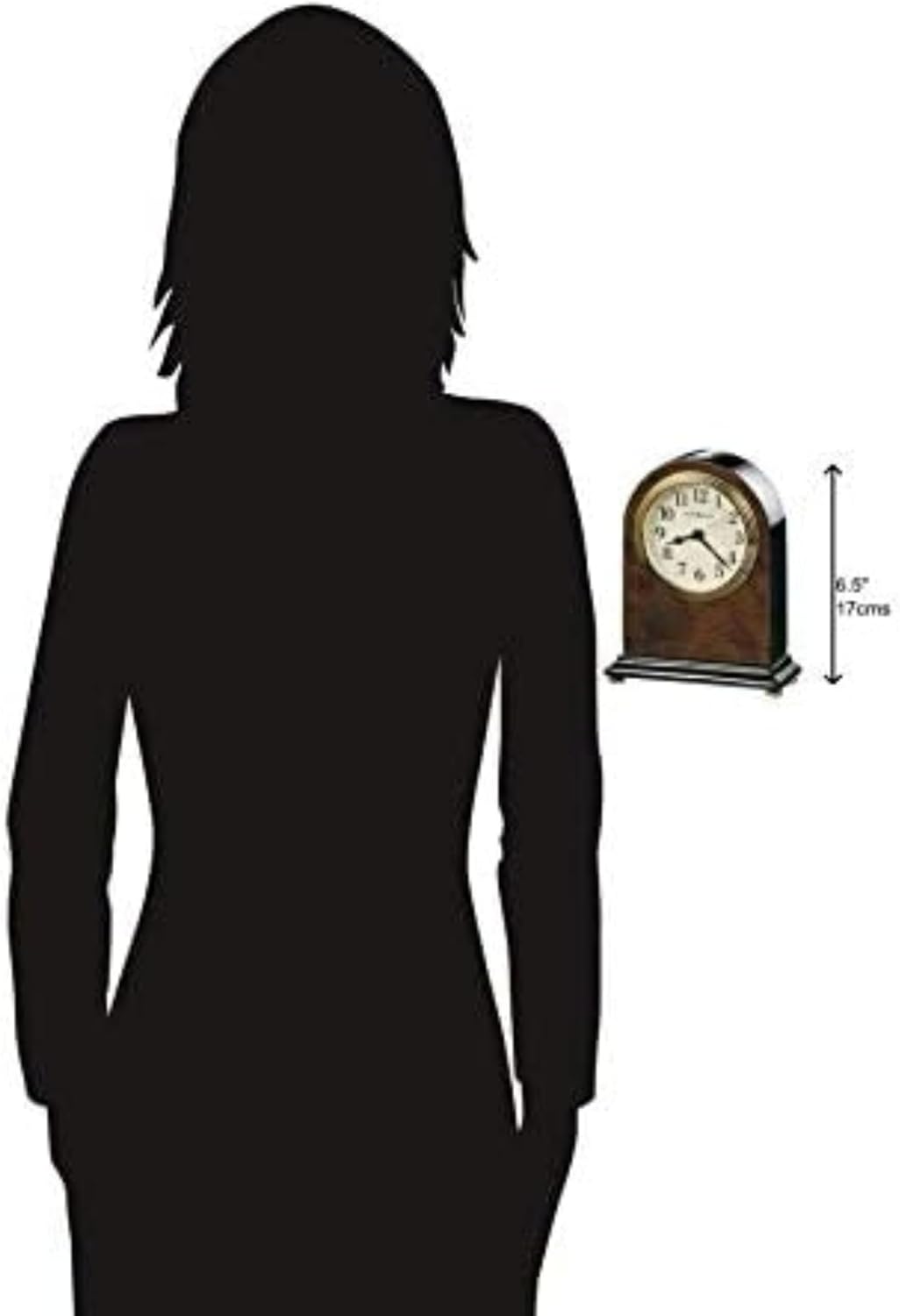 Howard Miller Soda Springs Tabletop Clock II, Cream Analog Display Golden Bazel Alarm Clocks Wooden Finish | Quartz Movement & Wooden Base Perfect for Home Decor Living Room & Office.