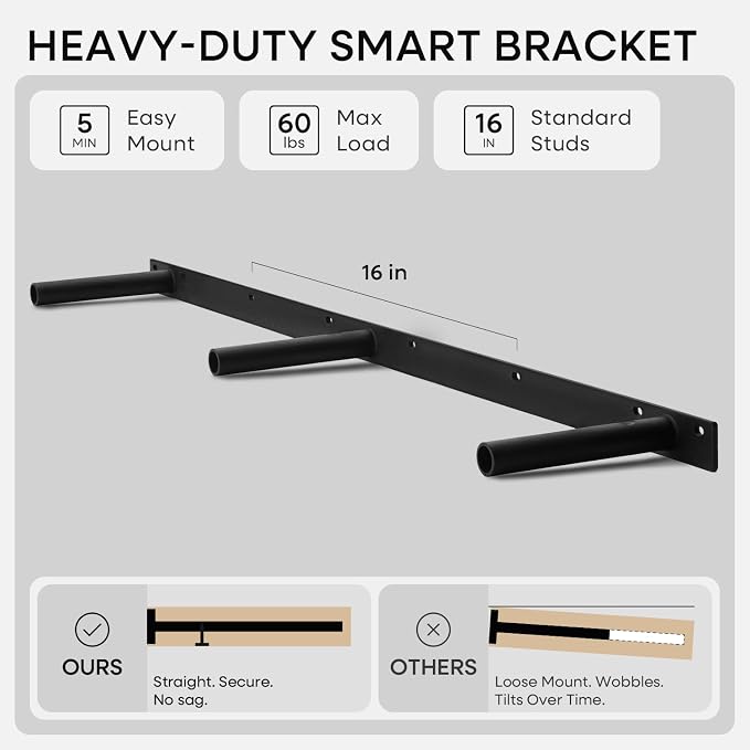 Homeforia Classic Walnut 48 inch Floating Shelf, High End Solid Real Wood Small 48inch Floating Shelves for Wall Mounted, 48in Floating Shelves, Heavy Duty Bracket, 48 X 6.5 X 1.75 inches, Set of 2