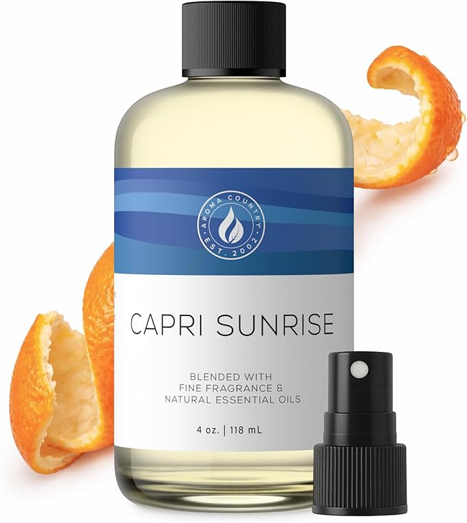 Aroma Country Capri Sunrise Luxury Diffuser Oil Refill (4 Fl Oz) | Hotel-Inspired • Long-Lasting Home Fragrance • for Aromatherapy, Reed Diffusers, Diffuser Machines & Room Sprays