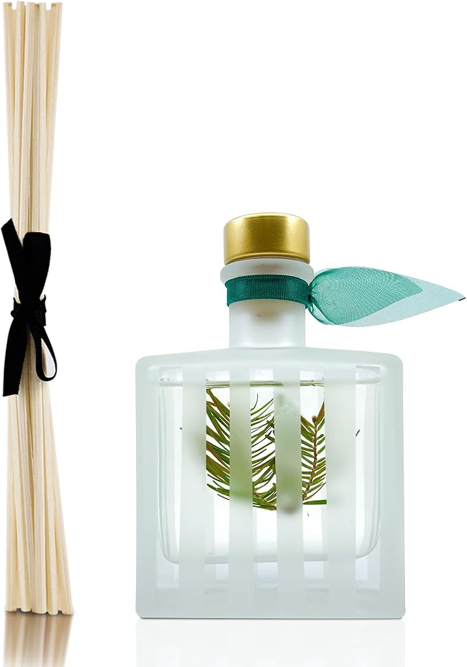 Reed Diffuser Set, Birchwood Pine Scented Oil Diffuser with Sticks, Home Fragrance Accessories for Bathroom Shelf Decor, Aroma Diffusers for Home or Office Desk, USA Made
