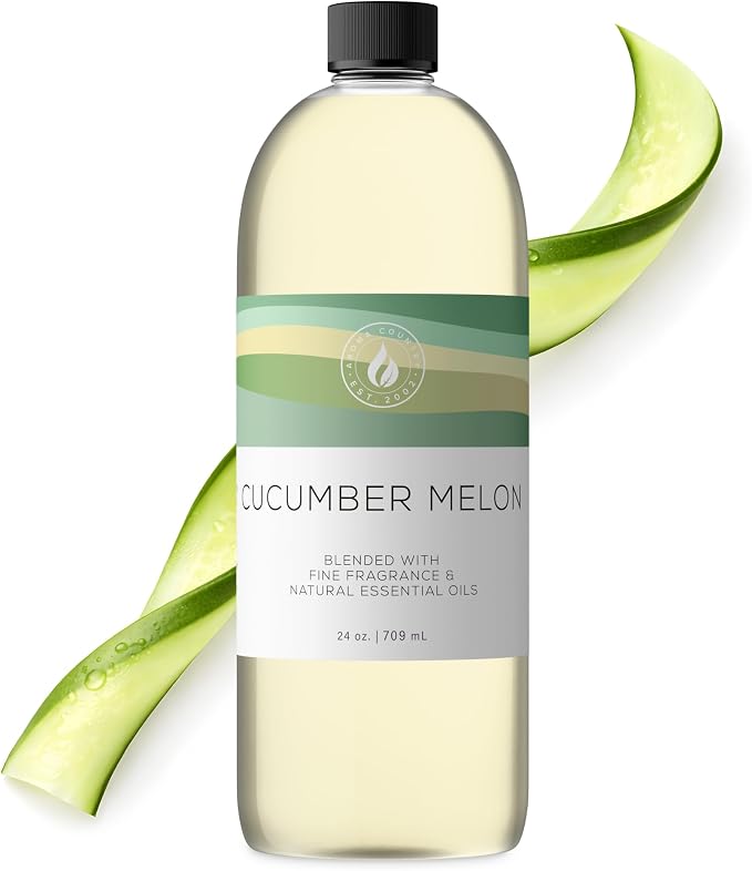 Aroma Country Cucumber Melon Luxury Diffuser Oil Refill (24 Fl Oz) | Hotel-Inspired • Long-Lasting Home Fragrance • for Aromatherapy, Reed Diffusers, Diffuser Machines & Room Sprays