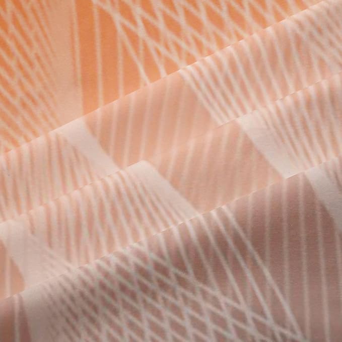 jejeloiu Orange Darkening Drapes Kids Ombre Grey Strip Lines Curtains for Bedroom Living Room Gradient Style Blackout Curtains for Women Men Lightweight Abstract Window Treatments s