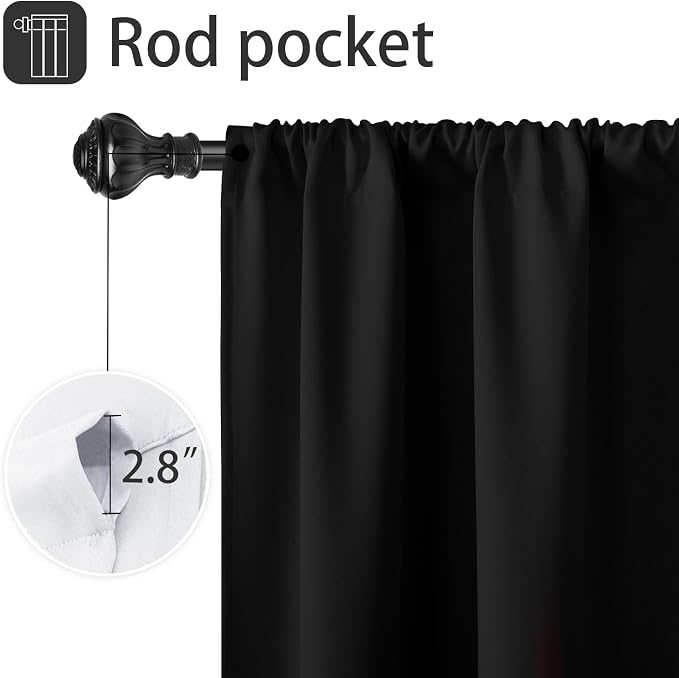 Coxila Red and Black Window Curtains for Bedroom 42 x 63 Inch Thermal Insulated Blackout Ombre Abstract Anime Goth Gothic Funky Cool Spooky Home Bedroom Living Room Treatment Set of 2 Panels Drapes