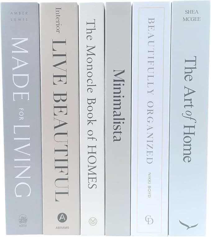 6PCS Decorative Books for Coffee Table-Faux Books for Decoration-Coffee Table Decor-Hardboard Fake Decorative Book for Bookshelf Home Decor Display