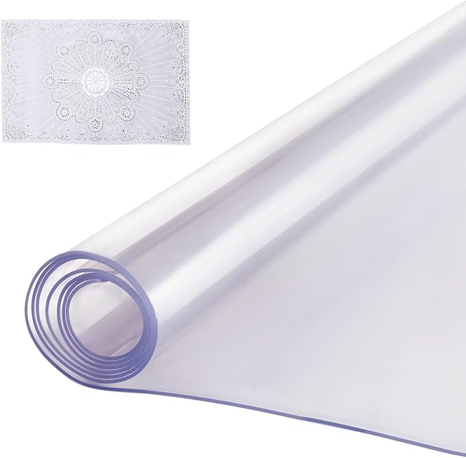 VEVOR Plastic Table Cover, 40 x 80 Inch 2.0 mm Thick Rectangle Clear PVC Mat Protector, Waterproof & Easy Cleaning Desk Pad Tablecloth, for Office, Dresser, Dining Room, Night Stand