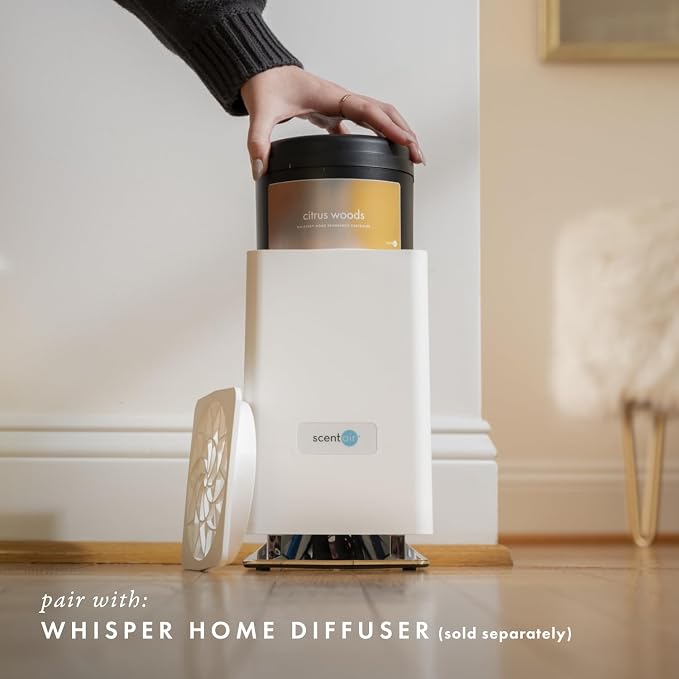 ScentAir Whisper Essential Monthly Plug-in Refill, Citrus Woods | Fragrance Diffuser Cartridge Refill for Home and Office