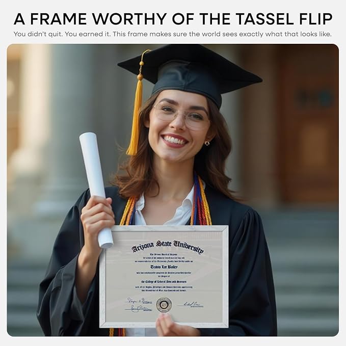 Homeforia 8.5 x 11 Diploma Frame White Wood, High End Oak 8.5x11 Certificate Frames, 11x8.5 Document Frames for Wall or Tabletop, 8.5 by 11 Award White Wooden Frame, Tempered Glass, Wall Kit, Set of 3