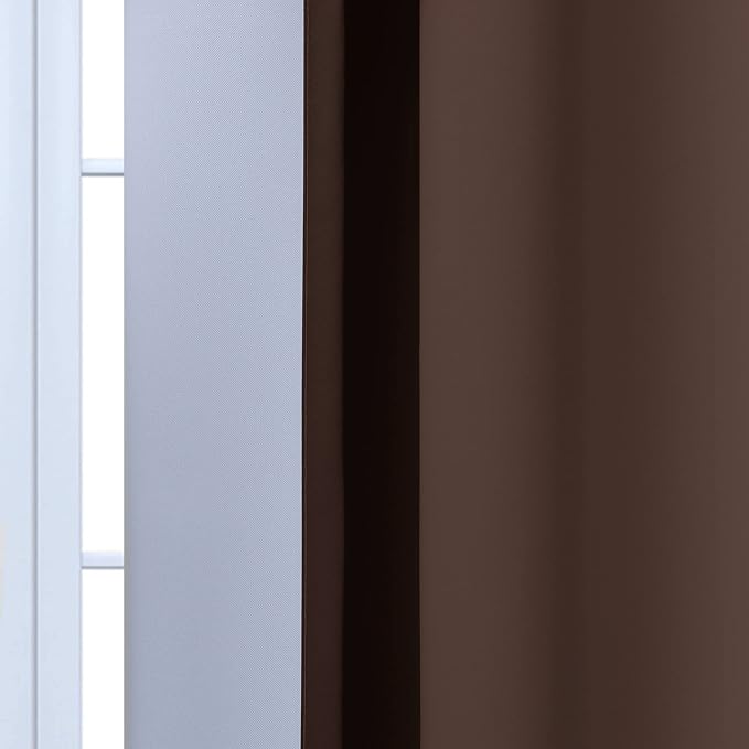 Yakamok Ombre Curtains Brown and Greyish White for Living Room,52Wx72L | Room Darkening Curtains 72,Thermal Insulated Gradient Color Drape,Light Blocking Grommet Window Curtains for Bedroom,2 Panels