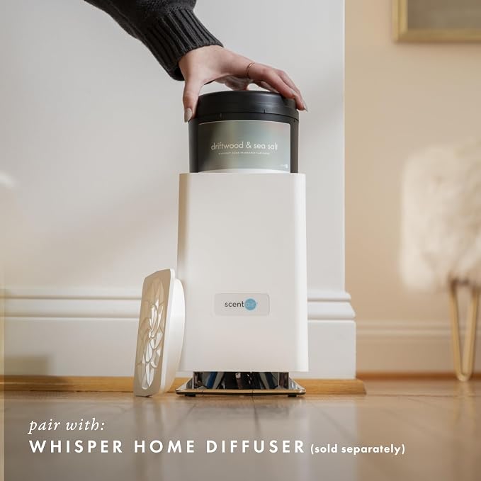 ScentAir Whisper Essential Monthly Plug-in Refill, Driftwood & Sea Salt | Fragrance Diffuser Cartridge Refill for Home and Office