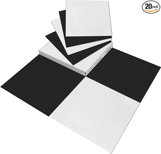20-Pack Peel and Stick Floor Tiles 12"x12",Self Adhesive Vinyl Flooring Waterproof Removable for Bathroom Kitchen Bedroom Laundry Linoleum,Cover 20 Sq.Ft,Pure Black & White Matte,(10 Tiles per Color)
