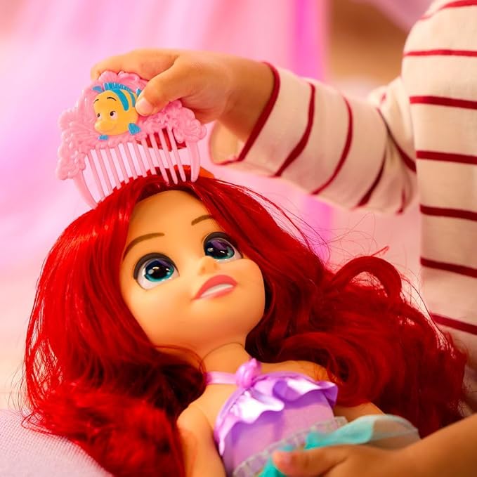 Disney Store Official Ariel Once Upon a Story Doll - Disney Princess Toys Featuring Reflective Eyes with 3D Pupil and Iris, Detailed Costume, Hair Comb - Comes in Display Box - 16 Inches