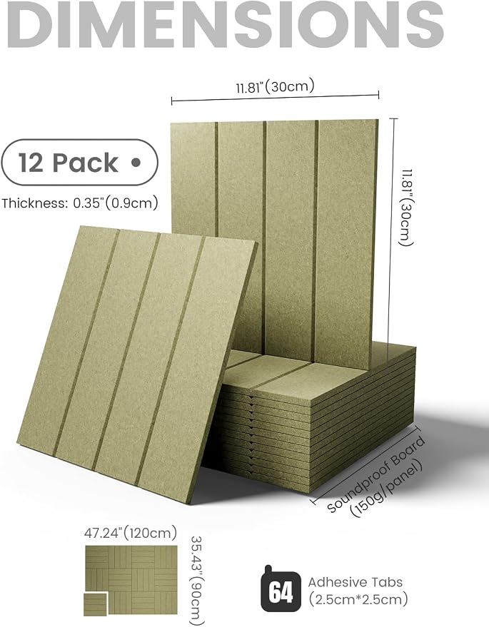 Fluxynara Large Felt Bulletin Board 48" x 36" Cork Board Alternative-12 Pack with 64 Safe Removable Adhesive Tabs, Cork Boards for Walls Cork Board for Home Office Classroom Pin Board -Olive Green