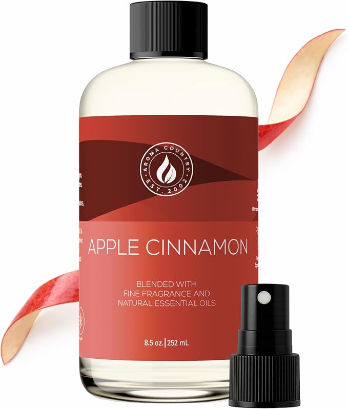 Aroma Country Apple Cinnamon Luxury Diffuser Oil Refill (8.5 Fl Oz) | Hotel-Inspired • Long-Lasting Home Fragrance • for Aromatherapy, Reed Diffusers, Diffuser Machines & Room Sprays