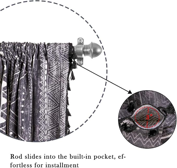 ColorBird Boho Curtains Grey Farmhouse Light Filtering 84 Inches 2 Panles MCM Western Striped Aztec Window Treatment Patterned Drapes for Living Dining Room Bedroom Boho Chic Decor