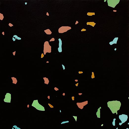 VaryPaper 20 Pack 12"x12" Colorful Black Terrazzo Floor Tiles Peel and Stick Waterproof Self Adhesive Vinyl Tile Flooring Sticky Tiles for Floor Bathroom Removable Temporary Flooring for Renters