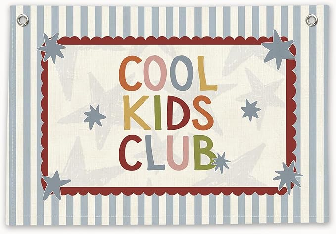 RTXLEZM Playroom Wall Decor Canvas Banner Hanging,Kids Room Wall Art Decor | Cool Kids Club Kids Playroom Decor for Toddler Boys Girls Bedroom Playroom Classroom 20x30 Inch