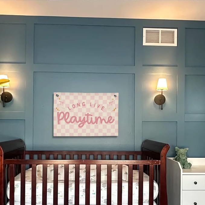 Playroom Wall Decor, Toddler Goose Playroom Decor Hanging Linen Banner,Play Room Wall Decor for Nursery Nursery, 20x30 Inch