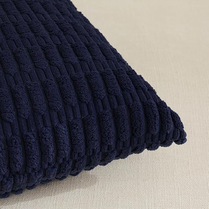 Fancy Homi 4 Packs Decorative Throw Pillow Covers for Living Room Couch Bed, Modern Farmhouse Boho Home Décor Accent Cushion Case, 24" x 14", Navy Blue