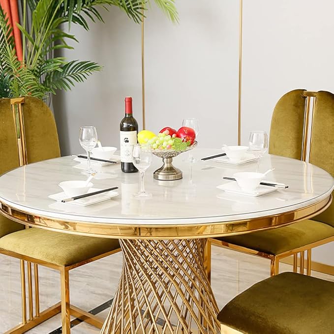 40 Inch Round Clear Plastic Table Protector Cover PVC Vinyl Desk Pad Mat Waterproof Non-Slip Easy Clean Tablecloth for Gaming Dining Room Table Coffee End Table Office Writing Desk
