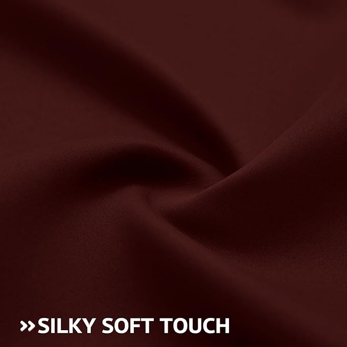 COSVIYA Blackout Curtains & Drapes Room Darkening Burgundy Curtains 84 inch Length 2 Panels,Grommet Polyester Light Blocking Insulated Thermal Window Curtain for Bedroom/Living Room,42x84 inches