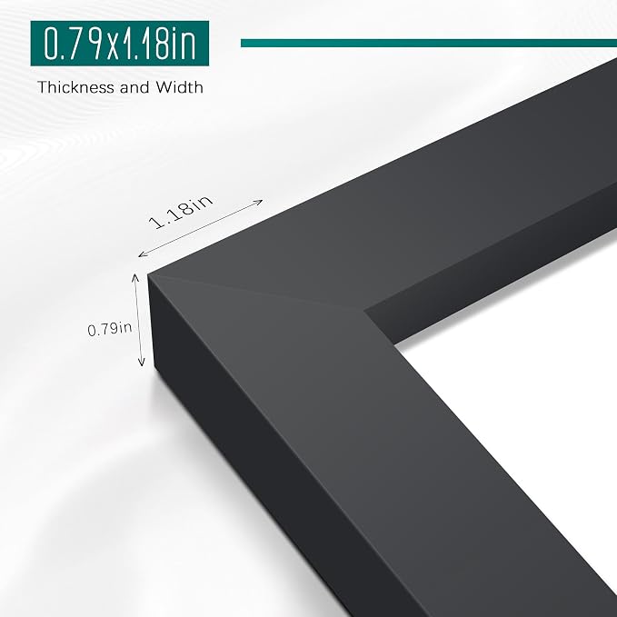 Picrit 24x24 Picture Frame 3 Pack, Black Poster Frame, Display Poster 20 x 20 with Mat or 24 x 24 without Mat for Horizontal or Vertical Wall Mounting