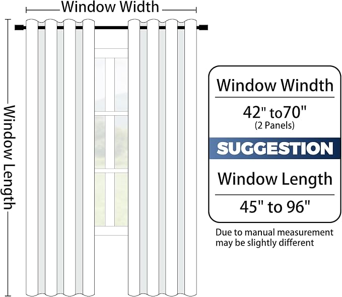 Yakamok 100% Blackout Curtains Ombre Blue Curtains for Bedroom 84 Inch | 2 Layers,Room Darkening Grommet Gradient Drapes,Light Blocking Thermal Insulated Window Curtains for Living Room 52W x 84 L