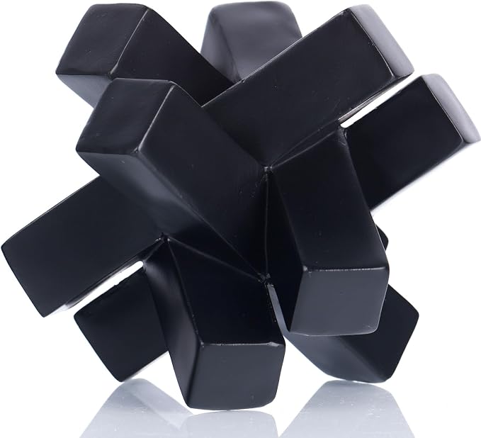 XMGZQ Black Knot Statue for Coffee Table Decor,Modern Minimalist Geometric Knot Sculpture and Figurines,Abstract Art Line Decorative Ornaments Knick Knacks for Shelves,Bookcase,Console,Tabletop,Entry