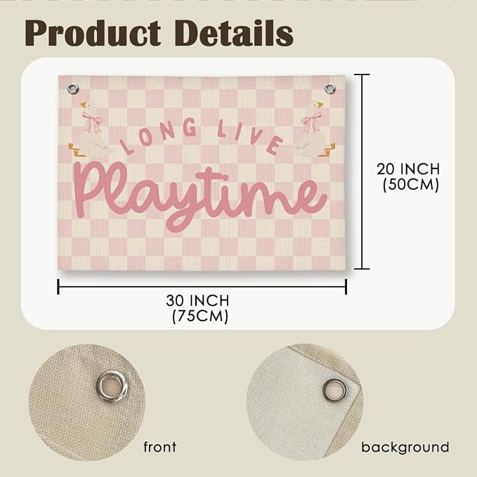 Playroom Wall Decor, Toddler Goose Playroom Decor Hanging Linen Banner,Play Room Wall Decor for Nursery Nursery, 20x30 Inch