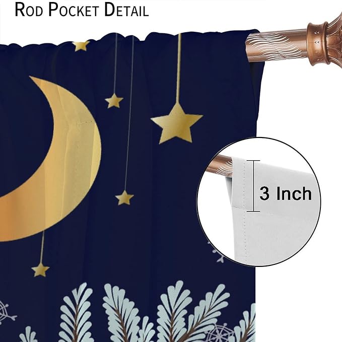 Rustic Animal Curtains, Wild Forest Animal Bear Fox Deer Kids Window Treatments for Living Room Bedroom, Farmhouse Woodland Blackout Drapes 2 Panel Sets, 63x72 Inch