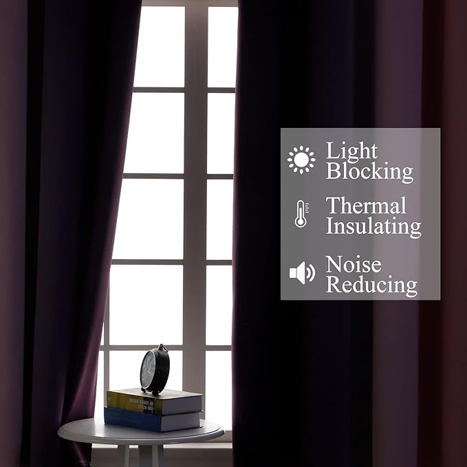 Estelar Textiler Pink and Purple Blackout Curtains 54 Inch Length, Light Blocking Gradient Drapes for Bedroom, Room Darkening Thermal Insulated Grommet Ombre Curtains for Bathroom,42Wx54L,2 Panels