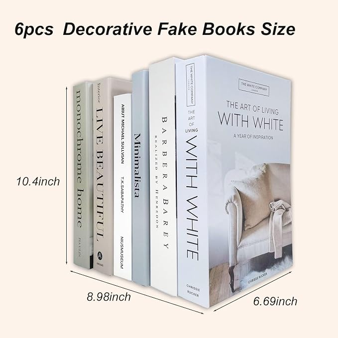 6 PCS DIY Faux Books for Decoration, Designer Luxury Modern Fake Decorative Books for Shelves Living Room Decorative Objects Entry Decor, Home Bookshelf Decor Coffee Table Stacked Book (Multicolor)
